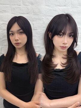 アマトウキョウ アユンチェ(AMA TOKYO×AYUNCHE) 韓国ヘア　透明感カラー　2wayバング  レイヤーカット   顔周り