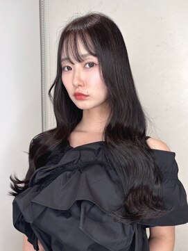 ニーフ 恵比寿(neaf) 韓国風　レイヤー　暗髪　シースルーバング　艶髪