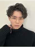 ルーズショートパーマ×黒髪ショート