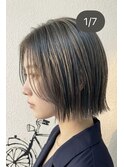 ボブ×グレー