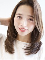 アフロート ルヴア(AFLOAT RUVUA)&nbsp;流れるかきあげ前髪×大人レイヤー×ヌーディベージュカラー