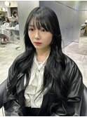 韓国ヘア レイヤーカット ブルーブラック