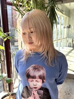 ヲタク(wotaku.) ホワイトミルクティーベージュハイトーンウルフカットブリーチ