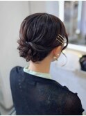 結婚式 二次会 お呼ばれ アップスタイル×ゴールドピン