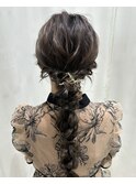 編み下ろし/結婚式お呼ばれヘア/参列ヘア/二次会ヘア/ロング