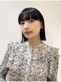 ワイドバング/ボブ/ミニボブ/暗髪/前髪あり/結婚式アレンジ/20代