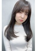 黒髪暗髪☆ツヤ髪ストレートヘア小顔ハイレイヤー20代30代