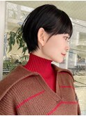 ハイライト白髪ぼかしダブルカラーインナーカラーショートボブ