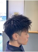 メンズツーブロックショート