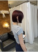 深みレッド×パツっとライン＝最強おしゃれボブ
