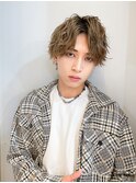 メンズセンターパートシャドウパーマツイスパ博多