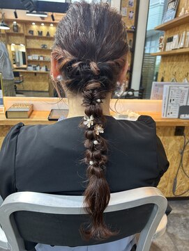 インナーカラー×編み下ろし