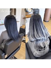 ベイビーズブレス(Baby's breath) 【バレイヤージュ×ホワイトカラー】#シールエクステ #倉敷