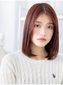 スモーキーピンク/チェリーピンク/シースルーバング/内巻きボブg