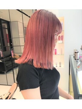 キーン 吉祥寺店(keen) 《NANAKO》グロッシーピンク　ストレートボブ