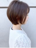 大人コンパクトショートカット _ことりベージュ毛先パーマ