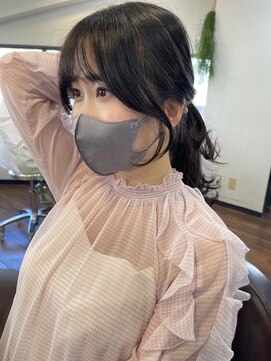 レイラバイアフロート 吉祥寺(Lila by afloat) 暗髪レイヤーエギョモリくすみブルー20代30代40代