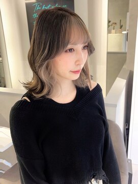 ファイブバイジエクト 堀江(FIVE by The Ect) インナーカラー×ミルクティーベージュ×エギョモリ韓国風☆3