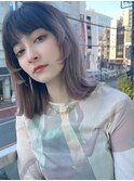 大人ガーリー/前髪/顔周りレイヤー×ブリーチなし韓国ボブ[大宮]