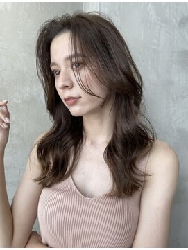 オースティン 調布アミックス(AUSTIN) 大人かわいい前髪セシルカットココアブラウンフリンジウェーブ