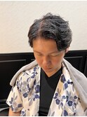 30代毛流れセンターパート/田町/床屋/メンズカット