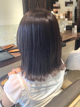 ヘアリゾート粋 ティガ 池袋店(tiga) ミディアム/髪質改善/切りっぱなし/透明感ブラウン