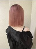 パールピンクベージュこなれミディ前髪イメチェン所沢韓国練馬