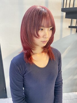 イロハ(IROHA) ハッシュカット×ワインレッド