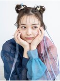 艶髪♪ツインお団子ヘア×インナーカラー