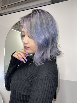 エゴ 池袋(EGO) バレイヤージュブルー外ハネ