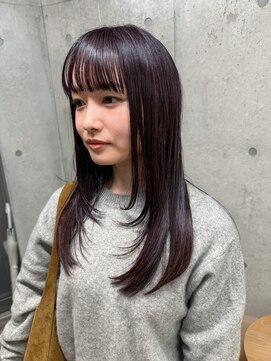 エウペ 渋谷(WEUPE) 斜めバング/グレージュカラー/デザインカラー/シルキーベージュ