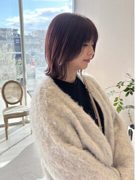 ユウヘアー 千代田橋店(U Hair) レイヤーボブ×モーヴピンク