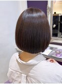 内巻きボブ　ぱっつんボブ　京都美容室　進詩織