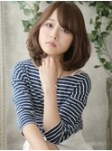 笑顔が似合うフェミニンなメルティ内巻きミディ【平塚】