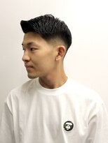 フランクスバーバー アンド ビアークラブ(FRANK'S BARBER and BEER CLUB) 七三オールバックツイストパーマコンマヘアかき上げヘアテクノR