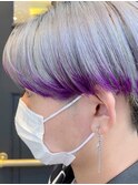 ブリーチオンカラー/ホワイト×パープル