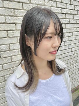 オーガニックエコ 川越(organic+eco) 20代30代大人かわいいレイヤー×イヤリングカラー×グレージュ