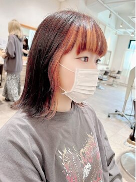 ネオリーブカップ 町田店(Neolive capu) 韓国風インナーカラー（オレンジ）/エアリーロング/町田/美髪