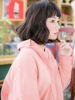 カバーヘア イヴ 戸頭店(COVER HAIR EVE)&nbsp;黒髪グレージュカラーくせ毛風ボブパーマc5戸頭20代30代40代