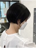 シンプルな丸みボブ