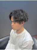 ビジネスツーブロック 波巻きスパイラルパーマ センターパート
