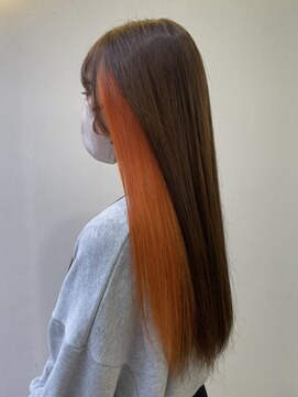 アジールヘア 北千住駅西口店(agir hair) ペールオレンジインナーカラー 北千住