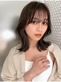 韓国ヘアーハッシュカットレイヤーカットグレージュブリーチ無し