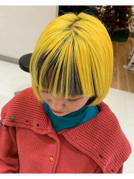 イメージア 町田店(IMAGE A) イエロー前髪インナーカラー＠30代40代50代60代