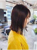切りっぱなしボブ × 地毛風カラー