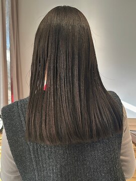 透明感ダークグレージュ/ロング/ストレート