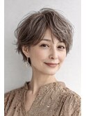 白髪ぼかし脱白髪染め大人ショート40代50代60代