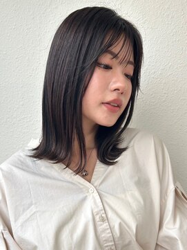 カバーヘア ブリス 大宮西口(COVER HAIR bliss) 韓国くびれヘア/ミディアムレイヤー/ダークアッシュ/透明感p大宮