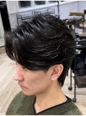 桑名メンズパーマルーズパーマシャドウパーマセンターパート緩め