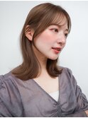 結んで可愛い顔周りカット×ミディアムレイヤー